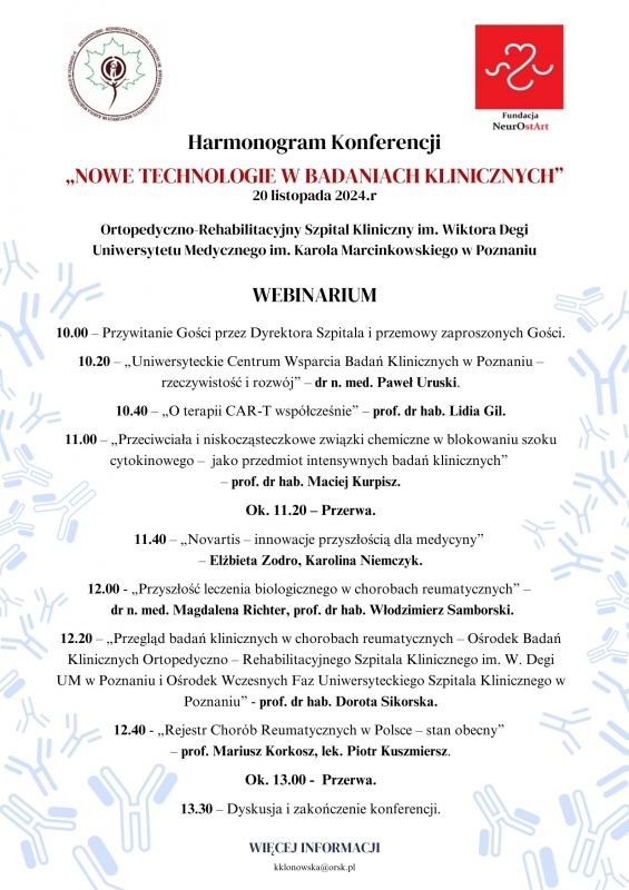 Konferencja naukowa "Nowe technologie w Badaniach Klinicznych"