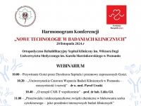 Konferencja naukowa "Nowe technologie w Badaniach Klinicznych"